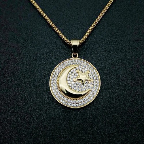 Collana colore oro moneta luna