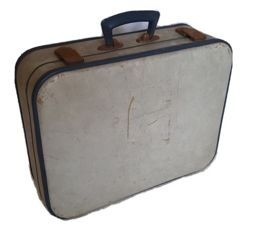 Valigia vintage blu panna - valigia,
