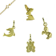 Ciondolo Collana Bambini Piccolo 333 Oro Cavallo Coniglio Orso Delfini Anche