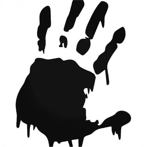 Bloody hand decalcomania - -, per
