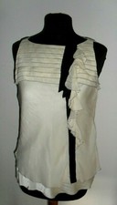 Particolare Blusa a Top Sotto Giacca DIANE VON FURSTENBERG Tg 42 IN PURA SETA 