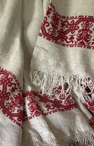 Antica tovaglia tacchino rosso