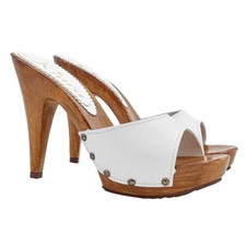 Zoccoli bianchi fascia in