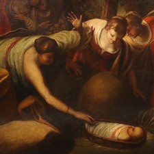 Dipinto Antico Scena Biblica