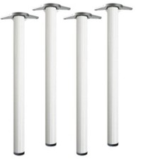 Kit 4 gambe per tavoli  regolabile in altezza   Bianco  Altezza 71 cm