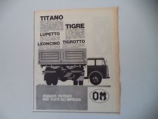 advertising Pubblicità 1963 AUTOCARRO OM TITANO/TIGRE/LUPETTO/LEONCINO/TIGROTTO