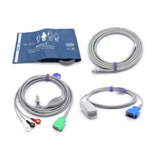 Pacchetto kit accessori Nihon Kohden Life Scope - ECG, SpO2, tubo nuovo con scatola, polsino
