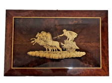 SPLENDIDO PANNELLO IN LEGNO PREGIATO INTARSIO SORRENTINO-24X40 CM- VINTAGE