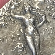 MEDAGLIA TOURING CLUB ITALIANO VI ET MENTE EPOCA ARGENTO '800