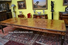 Tavolo da pranzo-riunioni intarsiato quadrato aperto fino 330 cm