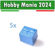 5x Rele Relè Relay da 5v 10a a 5pin contatti singolo scambio SPDT 250V per pcb