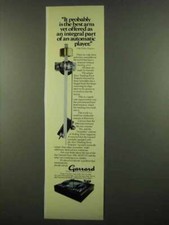 Pubblicità giradischi Garrard