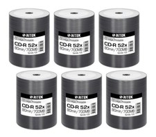 600 Ritek GPL Full Face bianco stampabile a getto d'inchiostro bianco 52 x 700 MB dischi A+