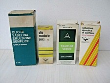 CONFEZIONI PUBBLICITà FARMACI CANFORA OLIO MANDORLE SCATOLE VINTAGE