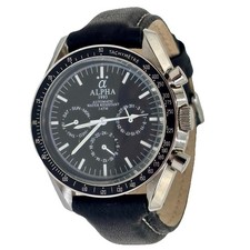Orologio Uomo Alpha 1993 Automatico 42mm Multifunzione Data Giorno 24 ore Quadrante Nero