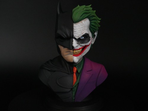 Painted batman joker bust 3d - painted,