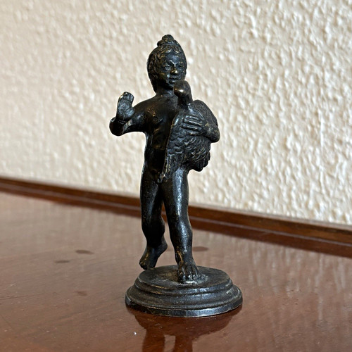 Antica statua bronzo putto - statua,
