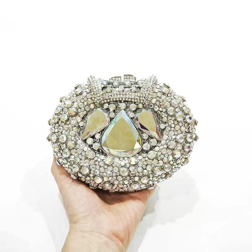 Pochette donna argento strass