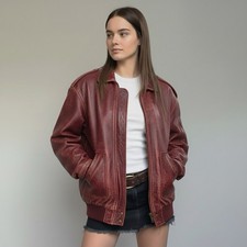 Giubbotto donna pelle rosso