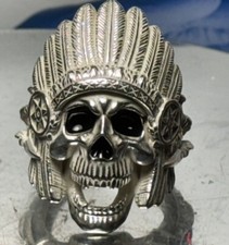 Anello uomo biker argento