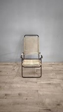 79635 Sdraio pieghevole vintage in ferro e corda in pvc
