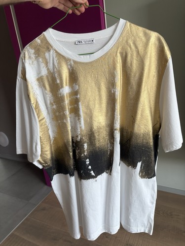 Shirt zara bianca oro - e,