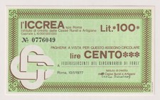 Miniassegni  10.01.77 FEDERESERCENTI DEL CIRCONDARIO DI FORLI' - Rif. ICCREA 32