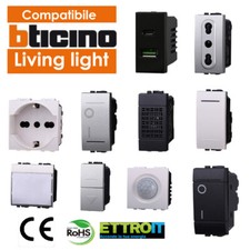 Frutti Bticino living light international compatibile nero bianco grigio CE