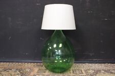 Stupenda lampada / damigiana / vetro verde / green glass / riciclo /bianco white