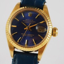 ROLEX Lady Datejust in oro 18 ct - quadrante blu - ref. 6917 anni 70/80 J