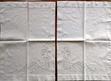 Coppia Federe Vintage Ricamo ad Intaglio e Iniziali CM