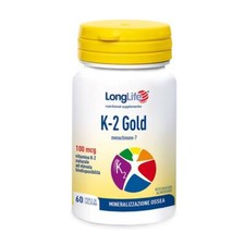 LongLife K-2 Gold 100mg Integratore Alimentare, 60 perle
