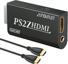 Convertitore PS2 a HDMI con Audio e Cavo HDMI da 1.5m, Gioca in Alta Definizio i