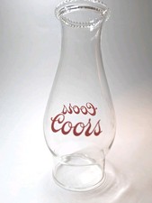 Vtg Coors Glass Hurricane 9.5" Chimney Barware Breweriana Advertising w/o lamp