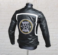 Giacca pelle uomo moto pelle moto nera Italy Guendj