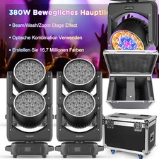 4x 19x20W Zoom Beam Wash Moving Head + Flightcase luce palcoscenico RGBW DMX discoteca