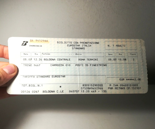 Biglietto trenitalia bologna - biglietto,