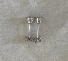 Orecchini Punto Luce in oro Bianco 18 kt Con Zircone Nuovi Peso Gr 0,9