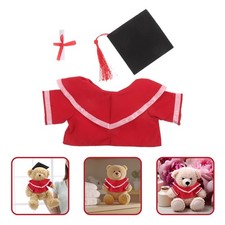  1 set di peluche per abito da laurea, mini cappello da scapolo e toga per
