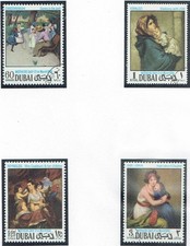 DUBAI 1968 ARTE QUADRI DIVERSI 4 Val. Cat.M.303A-306A