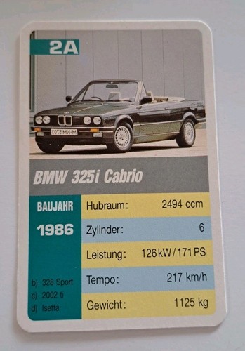 Bmw 325i cabrio scheda - 325i,