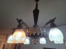 lampadario ferro battuto Stile Liberty Anni '20/'30