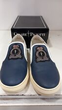 Scarpa  36 Cesare Paciotti Blue Pelle  Logo Mocassino Piccole Imperfezioni 