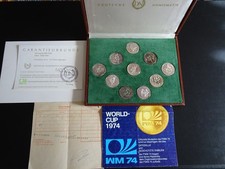 WORLD CUP 74 OFFIZIELLE MEDAILLEN-SET DER FWM 74 GERMANY ARGENTO 925 FDC RARO