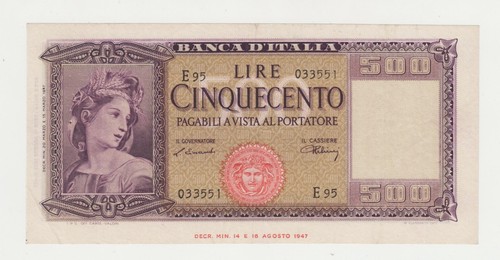 500 lire ornata spighe e95 - lire, di