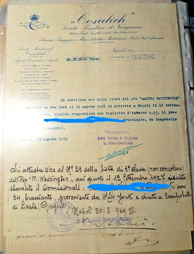 Lettera linee cosulich trieste - lettera,