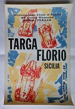 TARGA FLORIO 1960 SICILIA PORSCHE AUTO RACING POSTER LITOGRAFICO ORIGINALE N COME NUOVO ULTIMO!! 