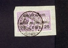 Espresso del 1917 sovrastampato IDROVOLANTE, usato su frammento