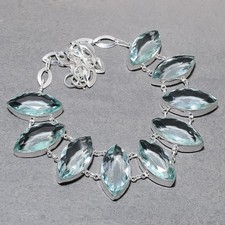 Collana gioielli etnici con pietre preziose a forma di marquise acqua...