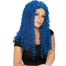 PARRUCCA RICCIOLINA LUNGA BLU